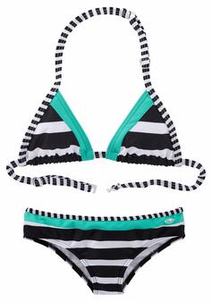 KangaROOS Triangel-Bikini Bikini Set Damen schwarz-weiß