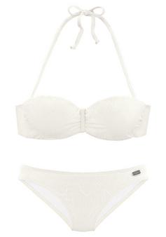 Buffalo B&uuml;gel-Bandeau-Bikini Bikini Set Damen creme