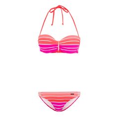VENICE BEACH Bügel-Bandeau-Bikini Bikini Set Damen pink-gestreift