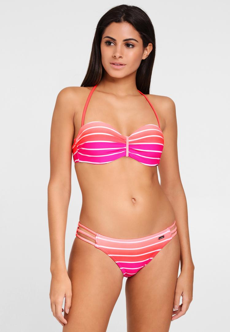 VENICE BEACH VENICE BEACH B&uuml;gel-Bandeau-Bikini Bikini Set Damen - pink-gestreift - 2 | SportScheck