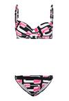 KangaROOS B&uuml;gel-Bikini Bikini Set Damen - schwarz-rosa