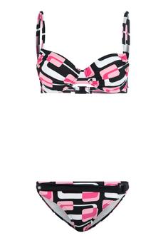 KangaROOS Bügel-Bikini Bikini Set Damen schwarz-rosa