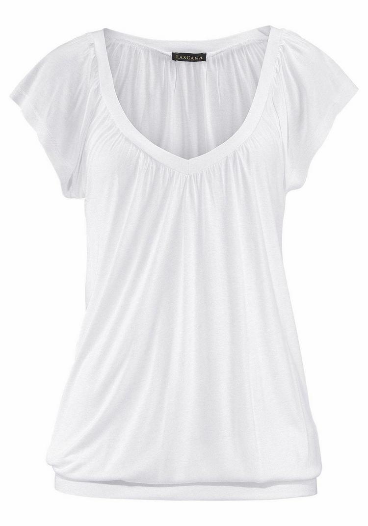 Lascana Lascana V-Shirt V-Shirt Damen - wei&szlig; - 0 | SportScheck