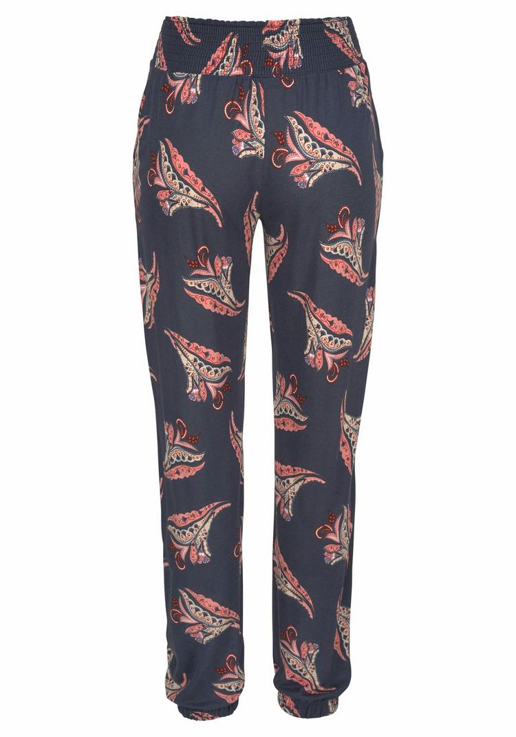 Lascana Lascana Strandhose Stoffhose Damen - marine-ros&eacute;-bedruckt - 0 | SportScheck