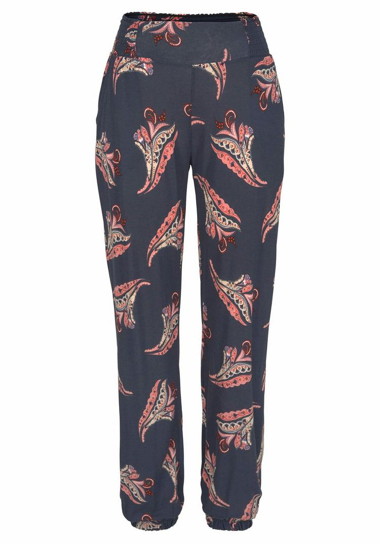 Lascana Lascana Strandhose Stoffhose Damen - marine-ros&eacute;-bedruckt - 2 | SportScheck