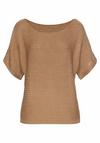 Lascana Kurzarmpullover Rundhalspullover Damen - camelfarben