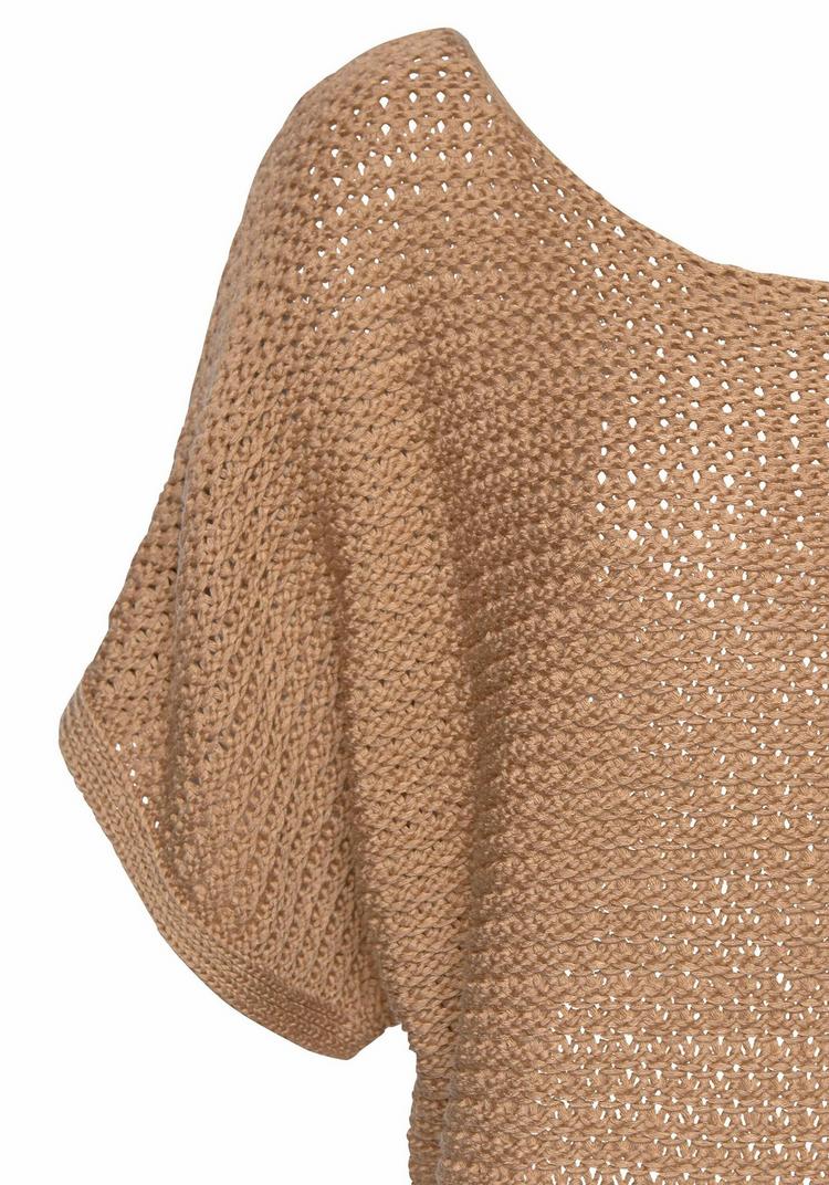 Lascana Lascana Kurzarmpullover Rundhalspullover Damen - camelfarben - 2 | SportScheck