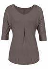 Lascana Kurzarmshirt T-Shirt Damen - taupe-gepunktet