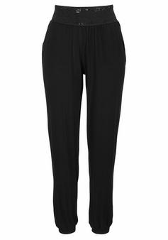Lascana Strandhose Stoffhose Damen schwarz