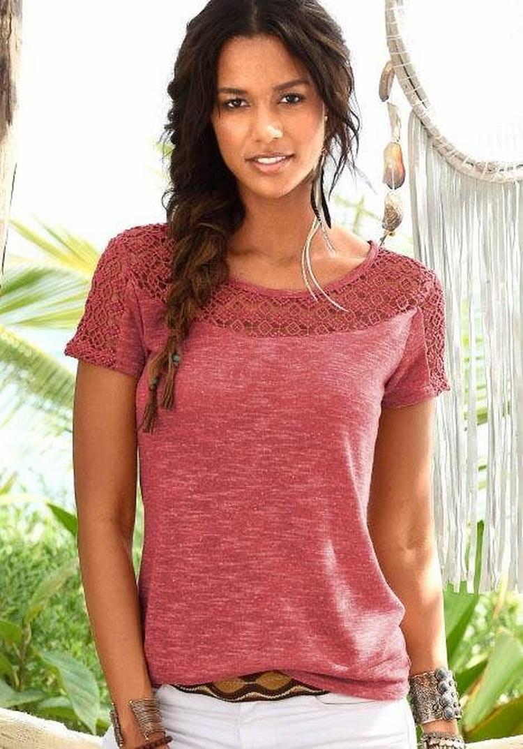 Vivance Vivance Kurzarmshirt T-Shirt Damen - kupfer - 0 | SportScheck