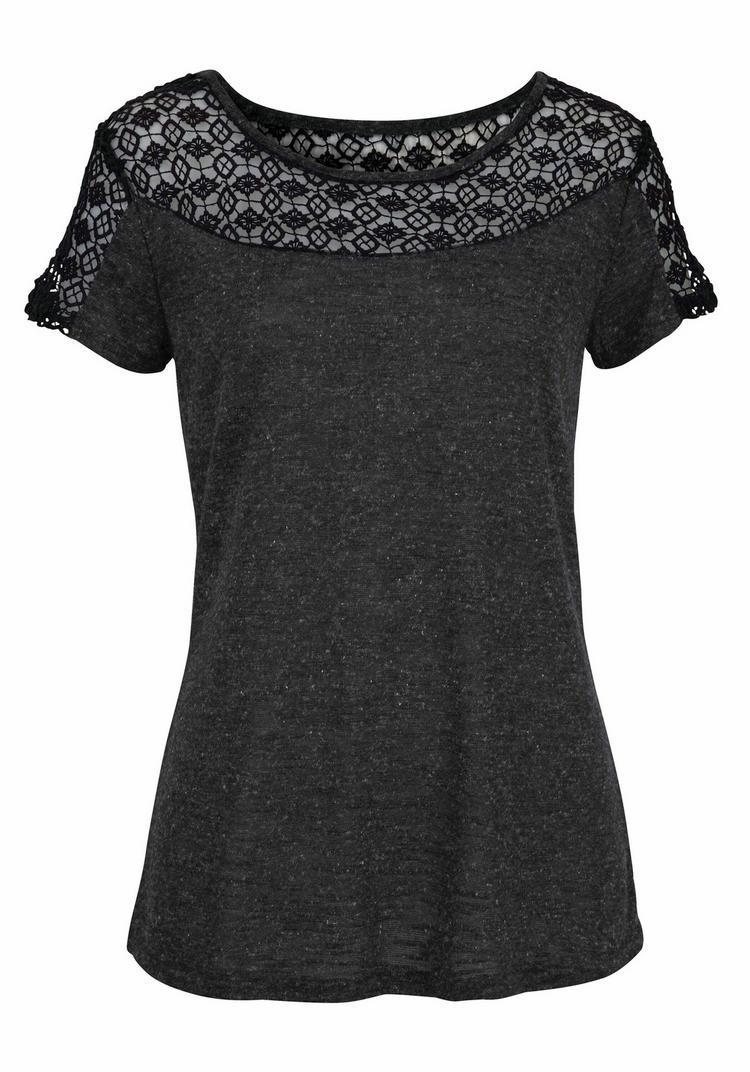 Vivance Vivance Kurzarmshirt T-Shirt Damen - anthrazit - 0 | SportScheck