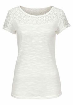 Vivance Kurzarmshirt T-Shirt Damen creme