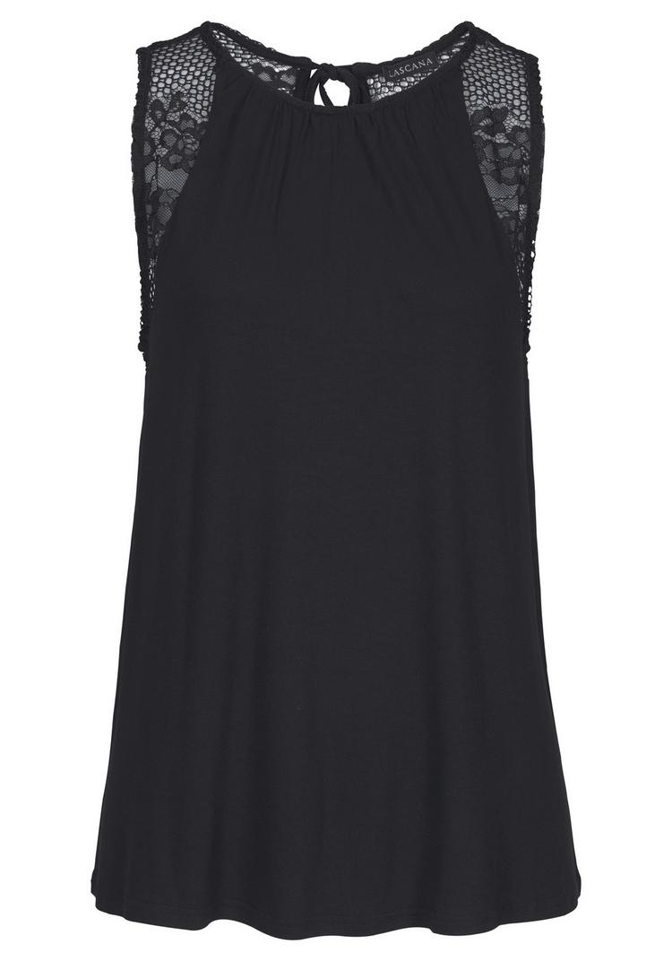 Lascana Lascana Strandtop T-Shirt Damen - schwarz - 0 | SportScheck