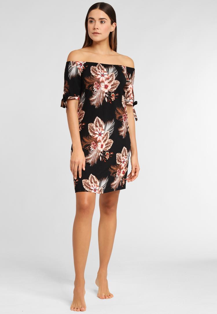 BEACH TIME BEACH TIME Strandkleid Tr&auml;gerkleid Damen - schwarz-bedruckt - 0 | SportScheck