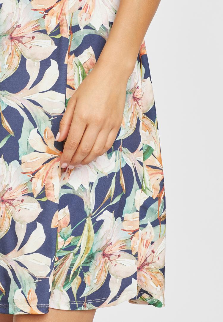 Lascana Lascana Sommerkleid Tr&auml;gerkleid Damen - marine-apricot-bedruckt - 0 | SportScheck