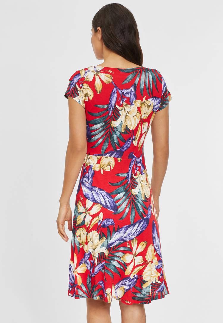 Lascana Lascana Sommerkleid Tr&auml;gerkleid Damen - rot-blau-bedruckt - 2 | SportScheck