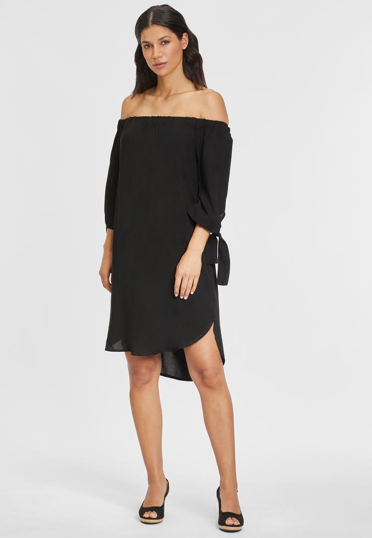 Lascana Lascana Blusenkleid Kurzarmkleid Damen - schwarz - 0 | SportScheck