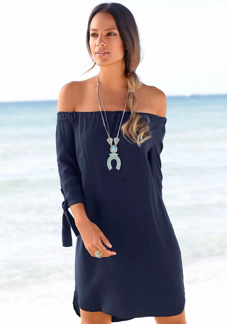 Lascana Lascana Blusenkleid Kurzarmkleid Damen - schwarz - 3 | SportScheck