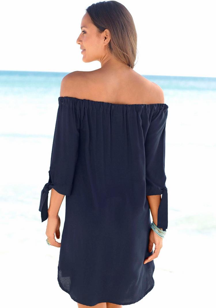 Lascana Lascana Blusenkleid Kurzarmkleid Damen - schwarz - 4 | SportScheck