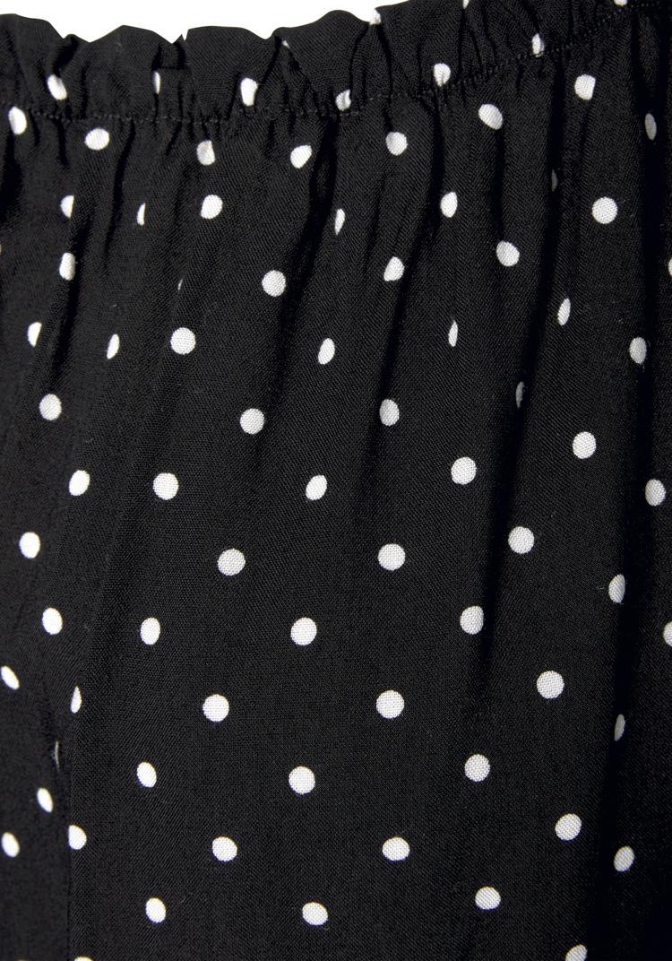 Lascana Lascana Carmenbluse Langarmbluse Damen - schwarz-wei&szlig;-gepunktet - 0 | SportScheck