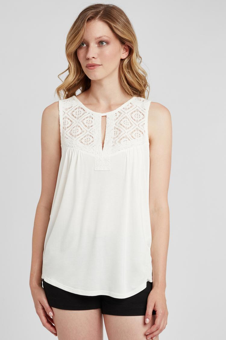 Lascana Lascana Strandtop T-Shirt Damen - creme - 1 | SportScheck