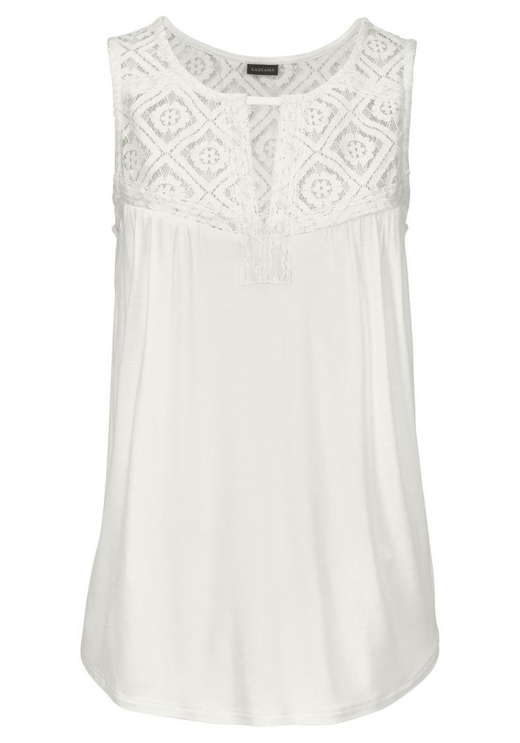 Lascana Lascana Strandtop T-Shirt Damen - creme - 2 | SportScheck
