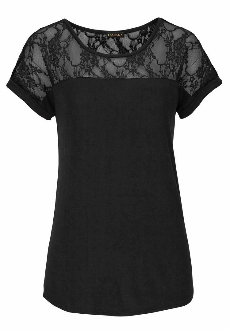 Lascana Lascana Strandshirt T-Shirt Damen - schwarz - 1 | SportScheck