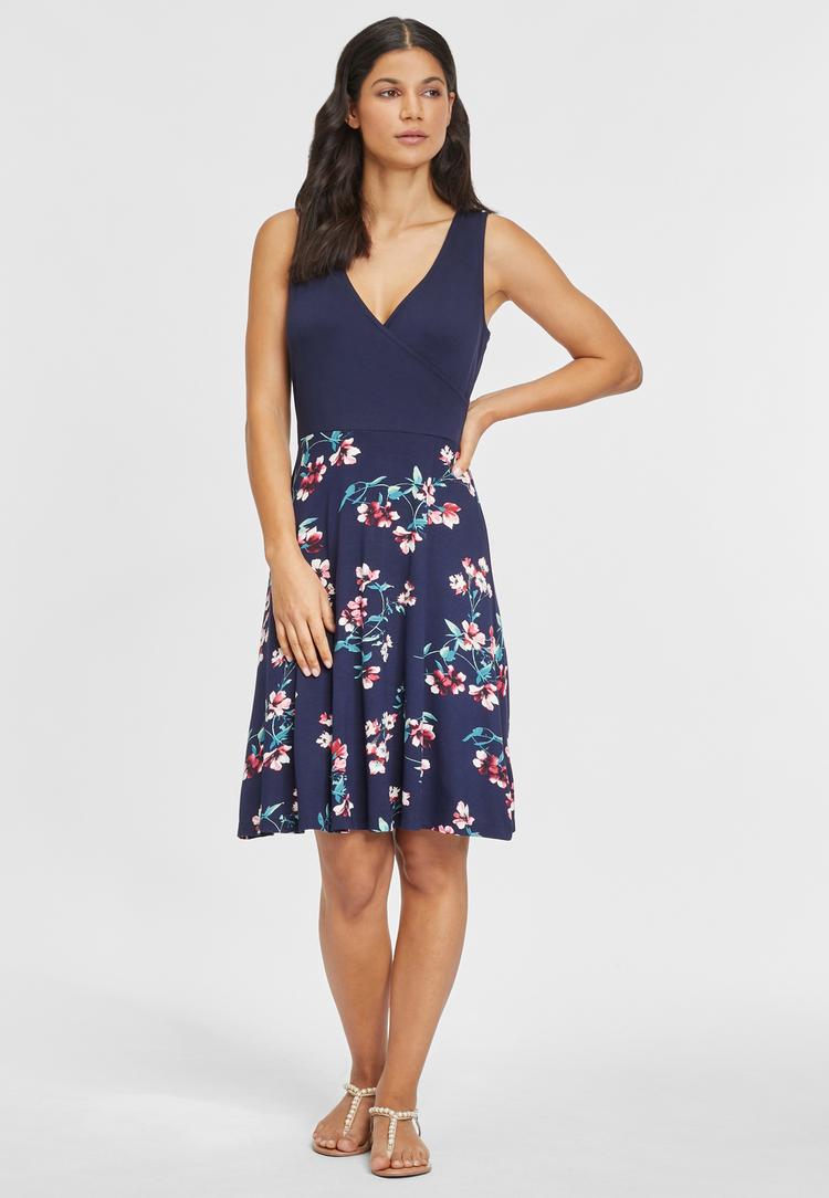 BEACH TIME BEACH TIME Strandkleid Tr&auml;gerkleid Damen - marine-gebl&uuml;mt-bedruckt - 0 | SportScheck