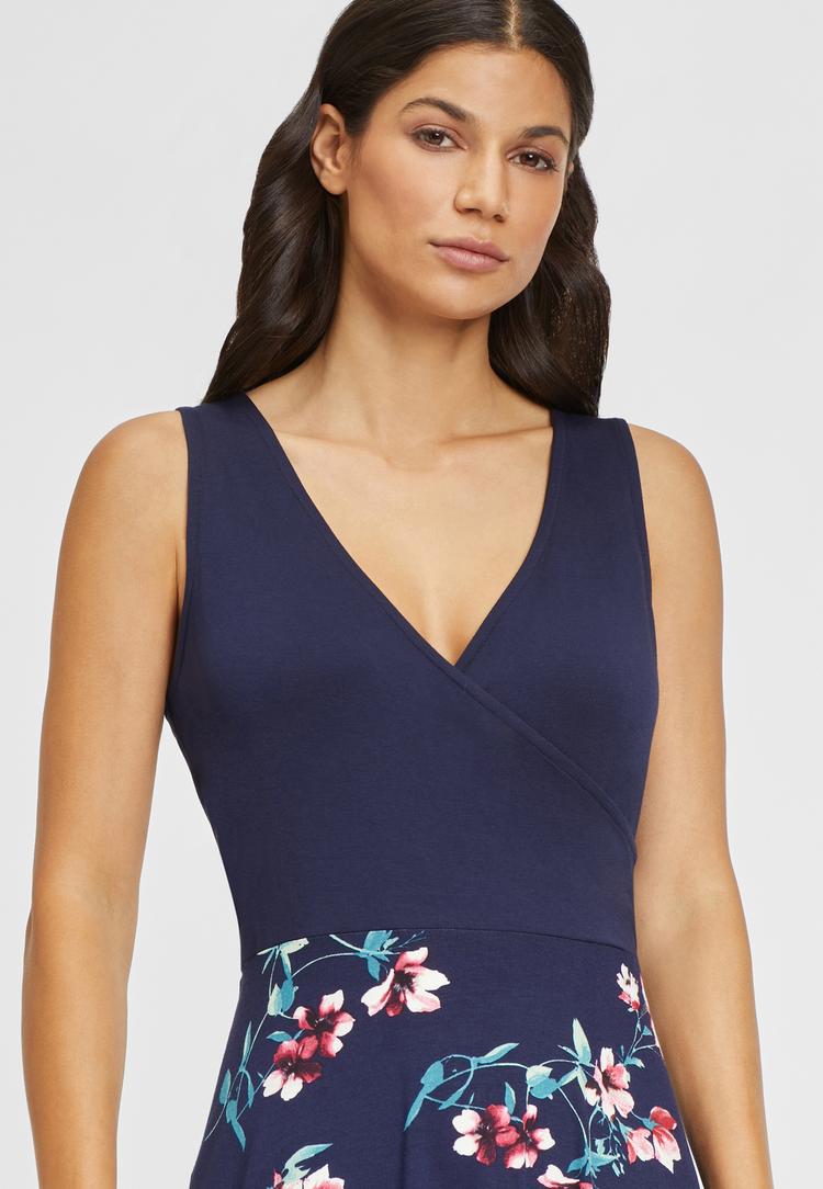 BEACH TIME BEACH TIME Strandkleid Tr&auml;gerkleid Damen - marine-gebl&uuml;mt-bedruckt - 0 | SportScheck