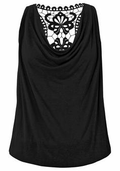 Lascana Strandtop T-Shirt Damen schwarz