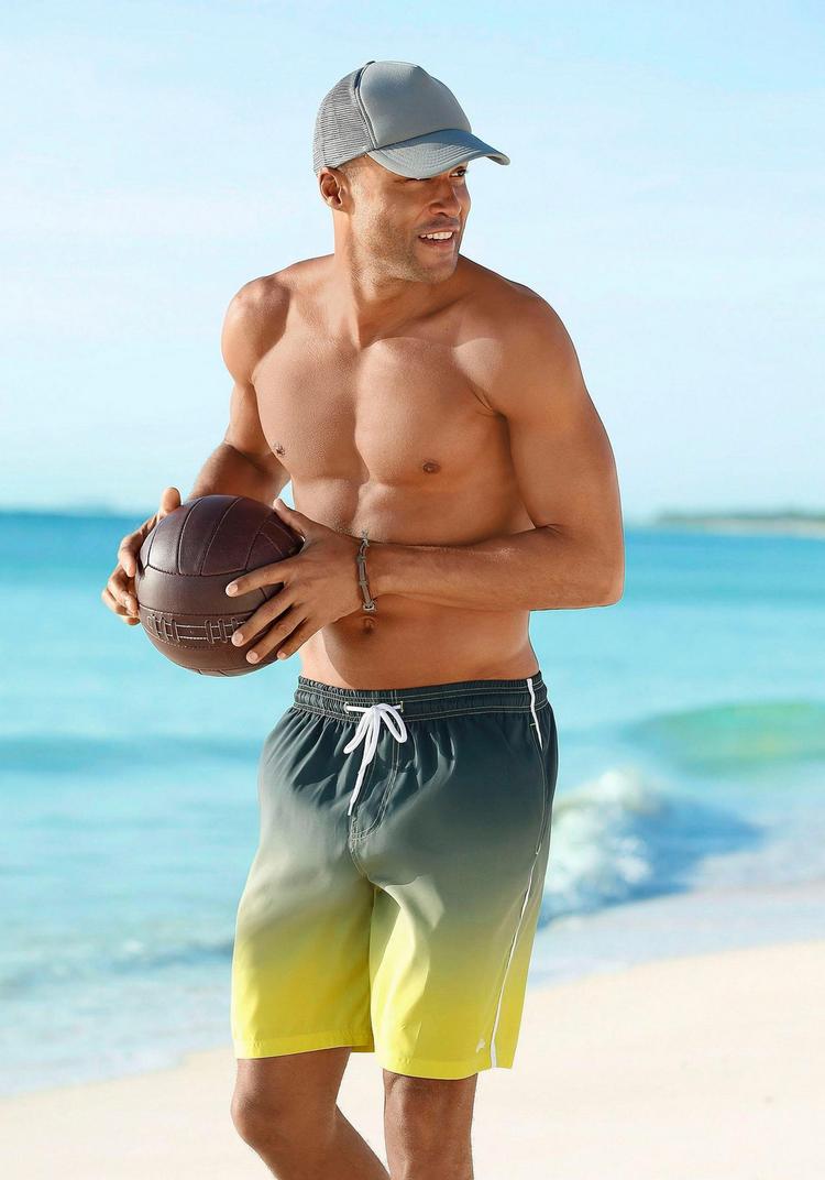 Buffalo Buffalo Badeshorts Badehose Herren - grau-gelb - 0 | SportScheck