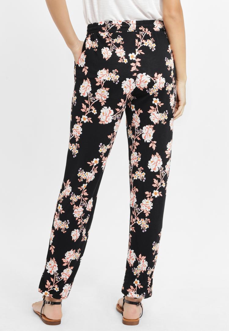 Lascana Lascana Strandhose Stoffhose Damen - schwarz-orange-bedruckt - 2 | SportScheck