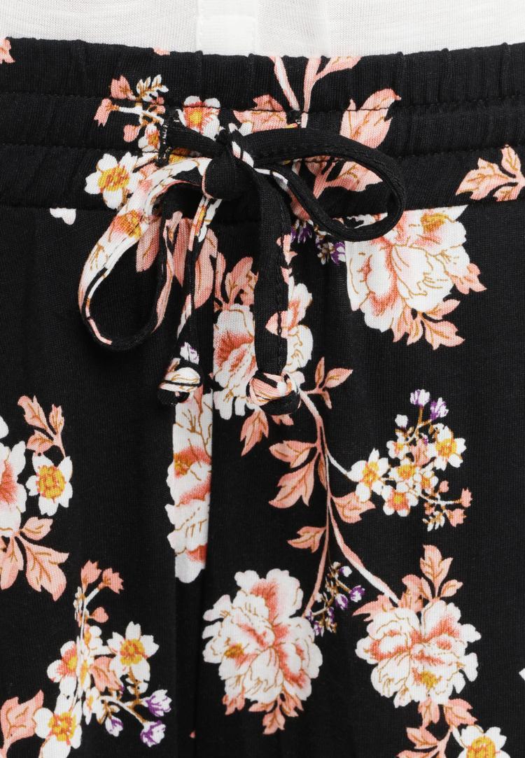 Lascana Lascana Strandhose Stoffhose Damen - schwarz-orange-bedruckt - 1 | SportScheck