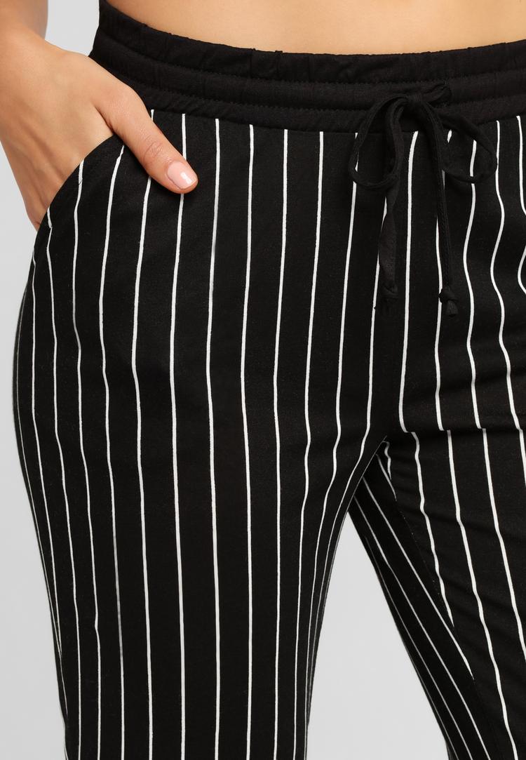 Buffalo Buffalo Strandhose Stoffhose Damen - schwarz-wei&szlig;-gestreift - 0 | SportScheck