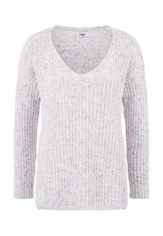 Buffalo V-Ausschnitt-Pullover Strickpullover Damen rosa-blau