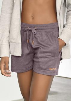 Rückansicht von Bench Relaxshorts Sweatshorts Damen mauve-meliert