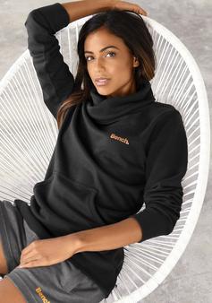 Rückansicht von Bench Longsweatshirt Sweatshirt Damen schwarz