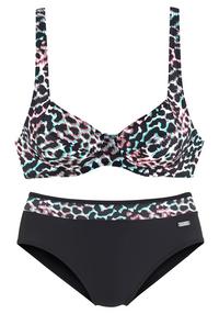 VENICE BEACH B&uuml;gel-Bikini Bikini Set Damen - schwarz-bedruckt