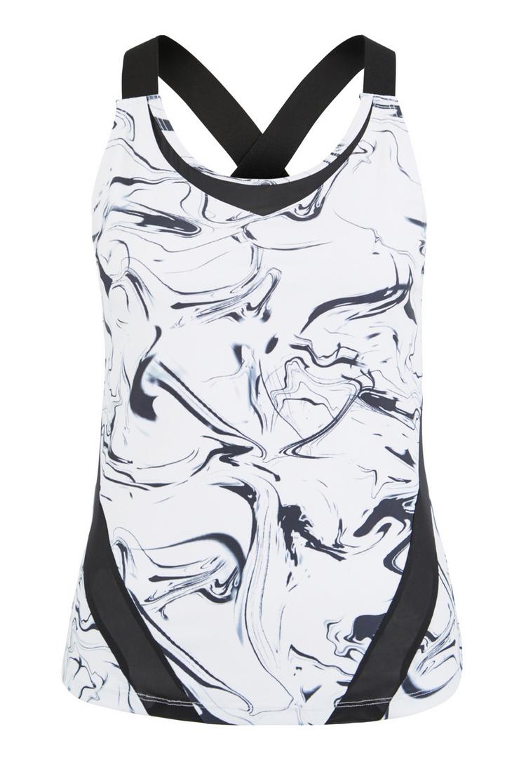 LASCANA Active LASCANA Active Funktionsshirt Funktionsshirt Damen - wei&szlig;-marmoriert-schwarz - 0 | SportScheck