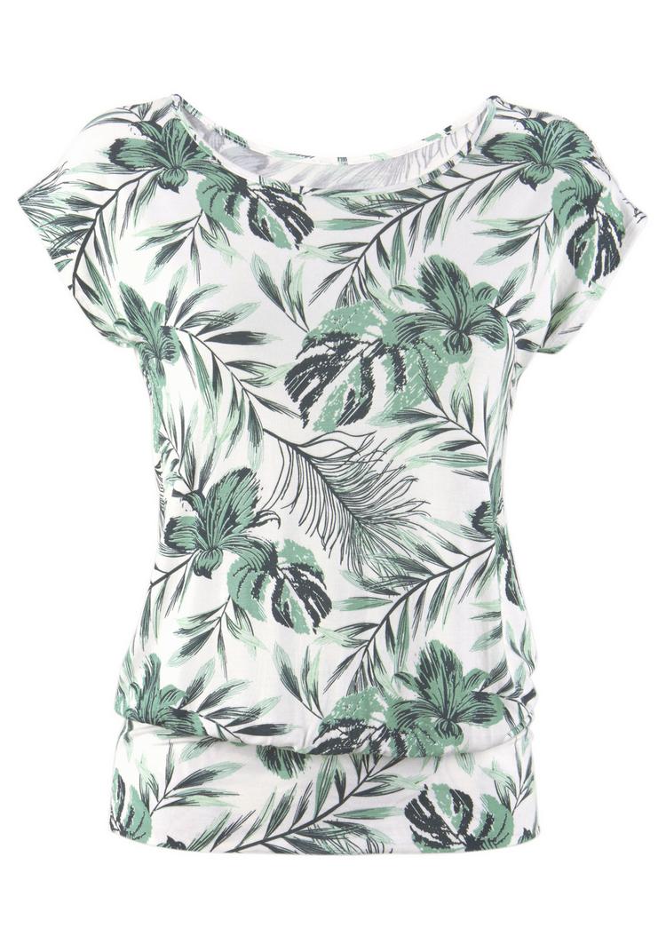 Lascana Lascana Longshirt Longshirt Damen - wei&szlig;-gr&uuml;n - 0 | SportScheck