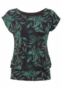 Lascana Longshirt Longshirt Damen - schwarz-gr&uuml;n