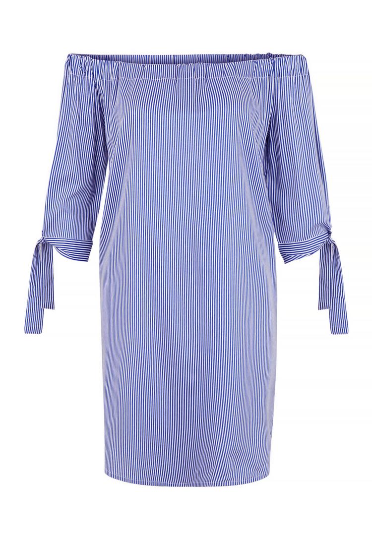 Lascana Lascana Blusenkleid Kurzarmkleid Damen - blau-wei&szlig; - 0 | SportScheck