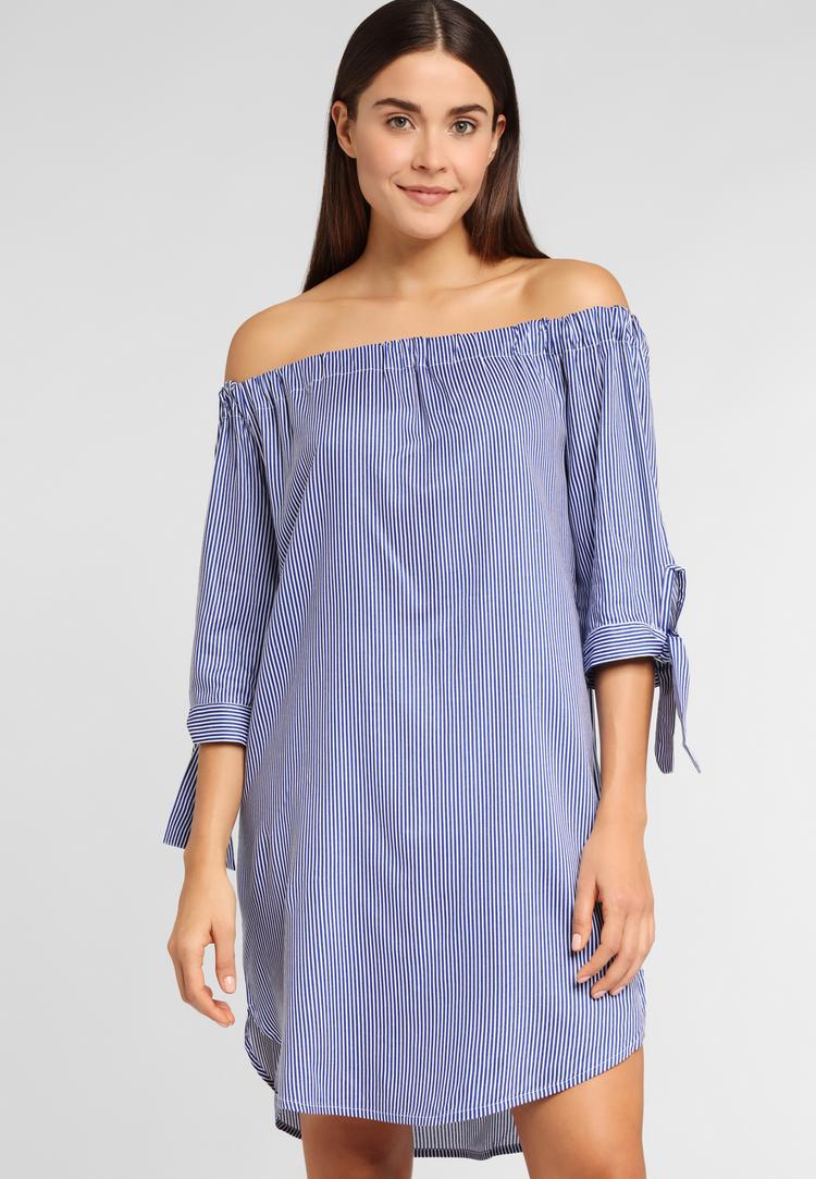 Lascana Lascana Blusenkleid Kurzarmkleid Damen - blau-wei&szlig; - 2 | SportScheck