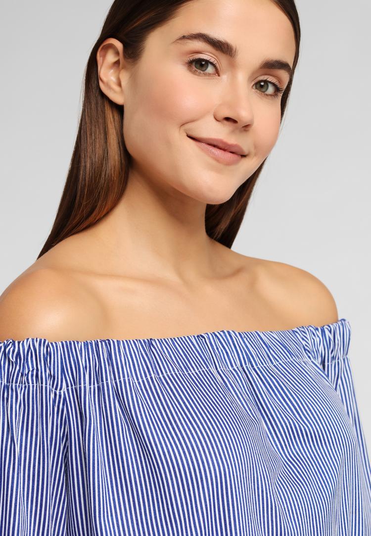 Lascana Lascana Blusenkleid Kurzarmkleid Damen - blau-wei&szlig; - 0 | SportScheck