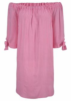 Lascana Blusenkleid Kurzarmkleid Damen blau-wei&szlig;