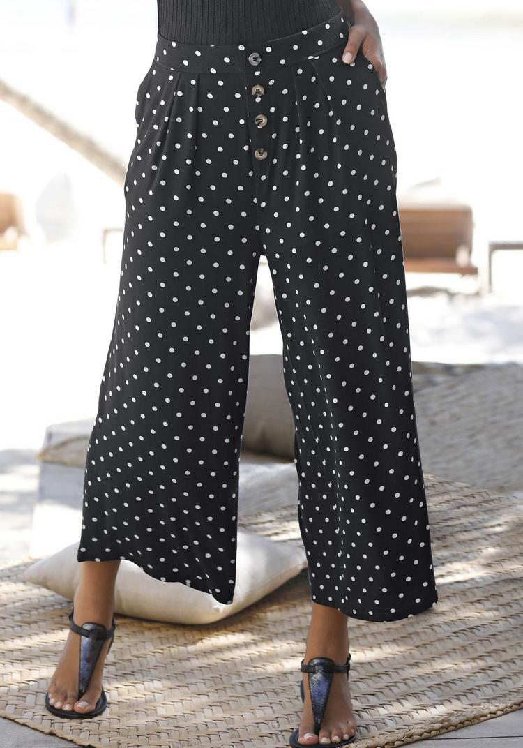 Lascana Lascana Culotte Printhose Damen - schwarz-wei&szlig;-gepunktet - 0 | SportScheck