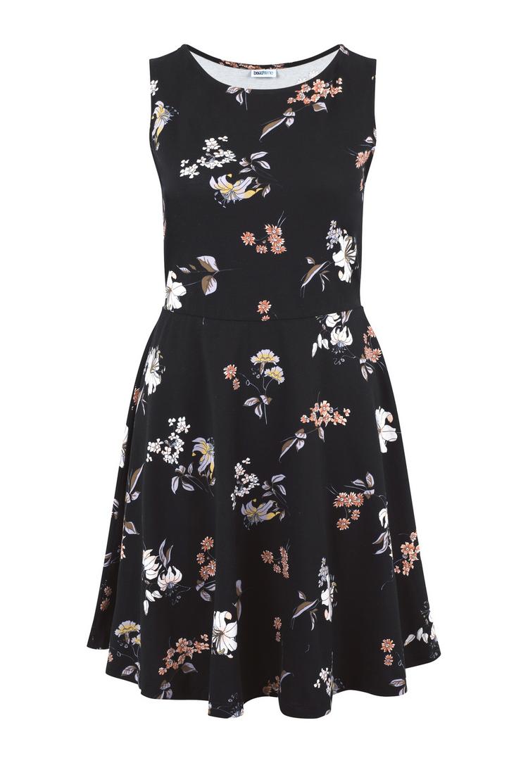 BEACH TIME BEACH TIME Strandkleid Tr&auml;gerkleid Damen - schwarz-gebl&uuml;mt - 0 | SportScheck