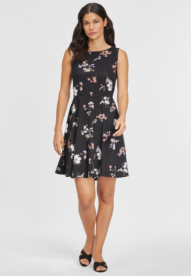 BEACH TIME BEACH TIME Strandkleid Tr&auml;gerkleid Damen - schwarz-gebl&uuml;mt - 0 | SportScheck