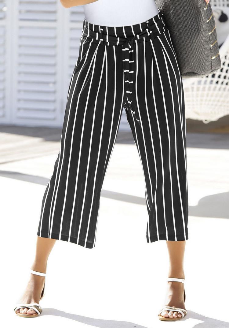 Lascana Lascana Culotte Printhose Damen - schwarz-wei&szlig;-gestreift - 3 | SportScheck