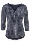 Lascana Blusenshirt Kurzarmbluse Damen - navy